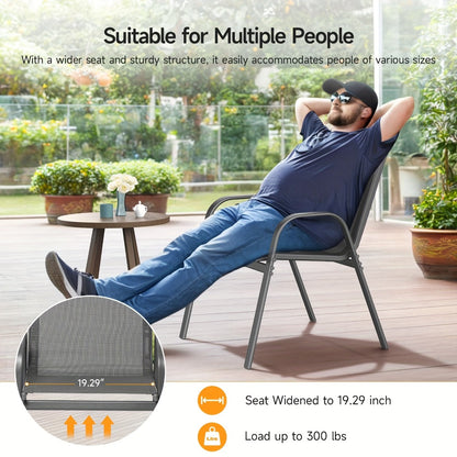 Wide Outdoor Chair with High Back and Multiple Color Options for Patio detail image - detail view 10