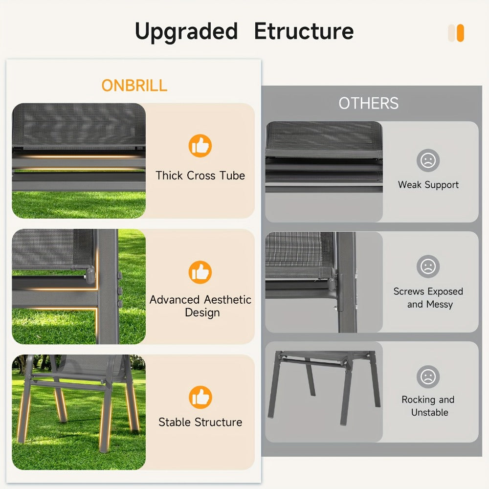 Wide Outdoor Chair with High Back and Multiple Color Options for Patio detail image - detail view 8