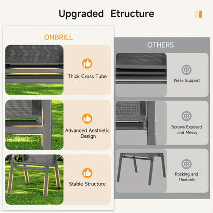 Wide Outdoor Chair with High Back and Multiple Color Options for Patio detail image - detail view 8