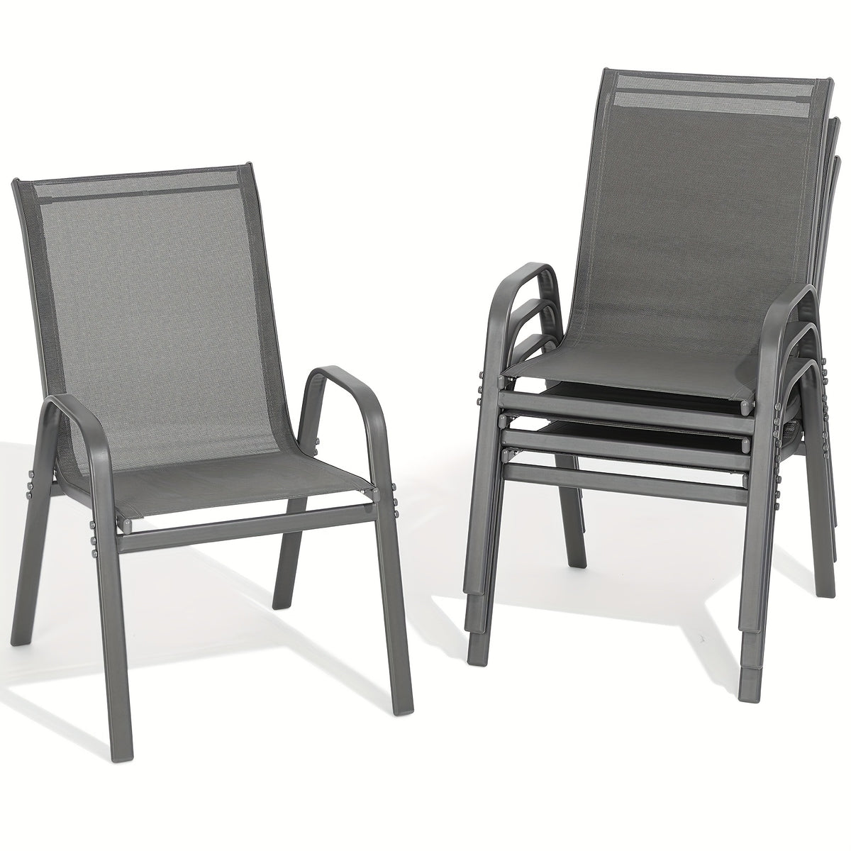 Outdoor Chair shown in the Grey, 4pcs option