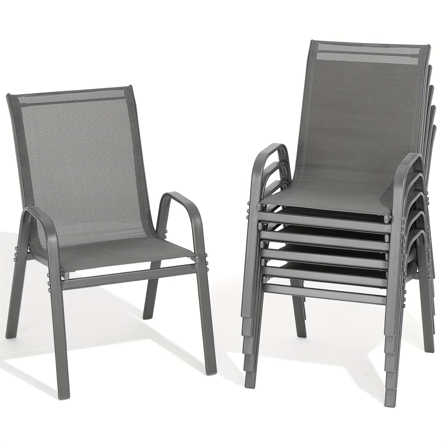 Outdoor Chair shown in the Grey, 6pcs option