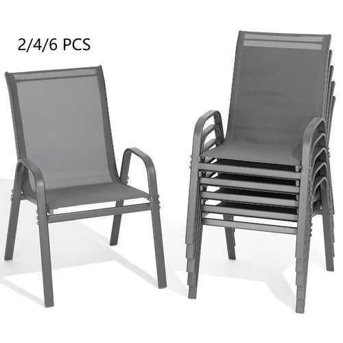 Outdoor Chair, Textilene Outdoor Patio Dining Chairs High Back Wide Seat 300 LB Capacity shown in the main product view