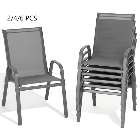 Outdoor Chair, Textilene Outdoor Patio Dining Chairs High Back Wide Seat 300 LB Capacity shown in the main product view