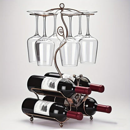 Wine Rack with Wine Glass Holder for Organized Everyday Storage in Kitchen detail image