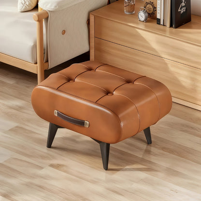Wood Metal Ottoman with Footrest for Comfortable Everyday Seating in Living Room detail image - detail view 5