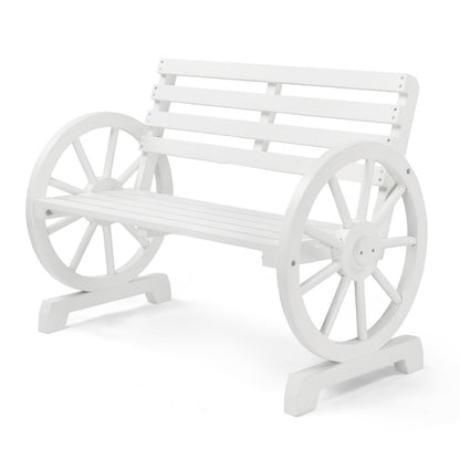 Wood Outdoor Bench with Slatted Seat for Comfortable Outdoor Seating detail image - detail view 5