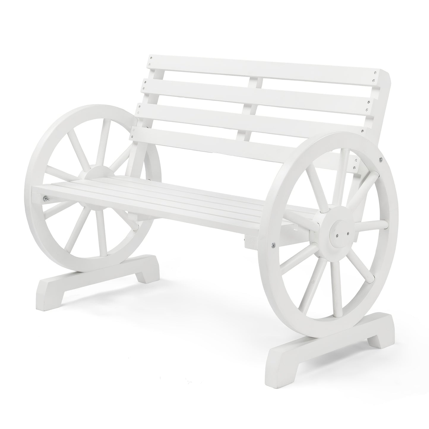 Outdoor Bench shown in the White option