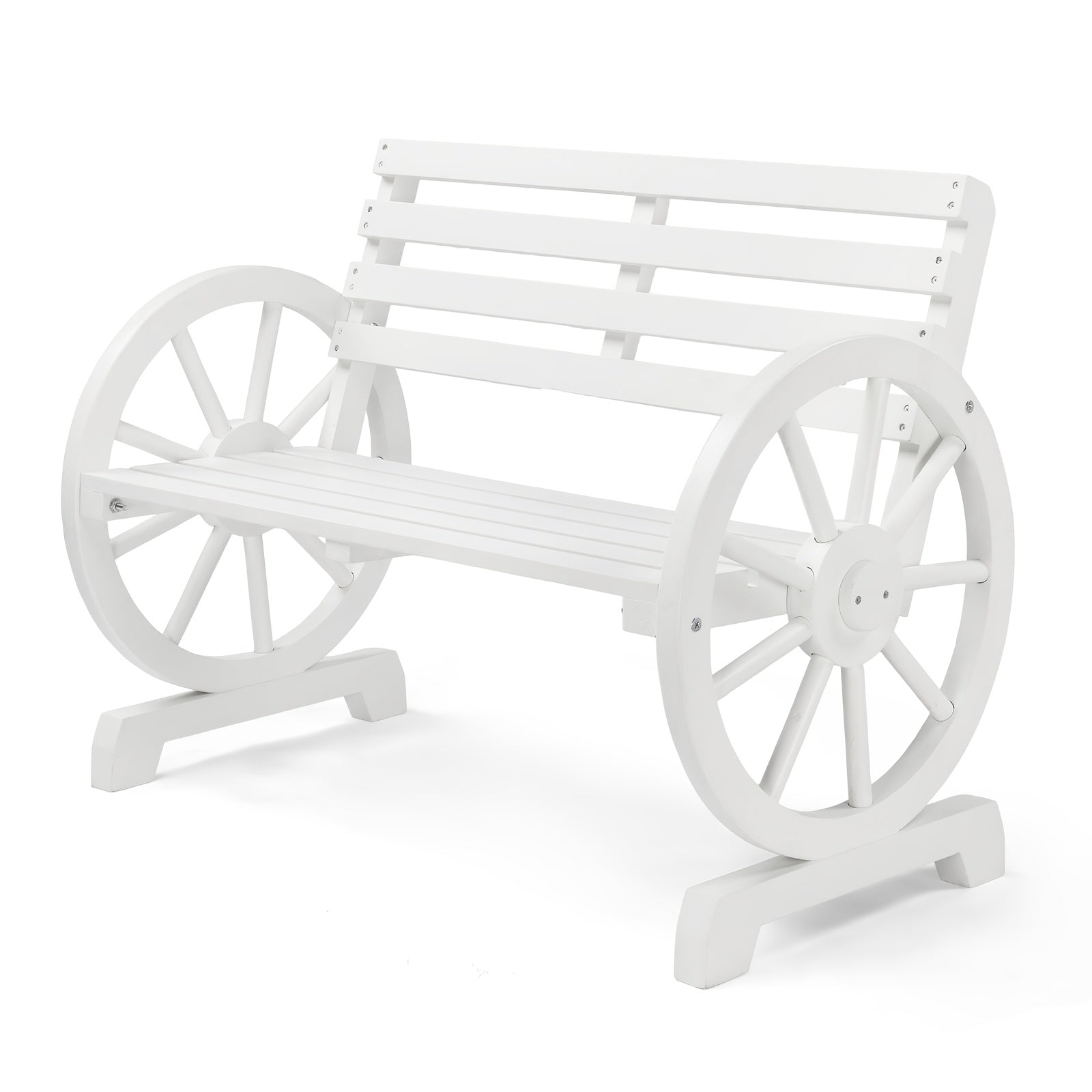 Outdoor Bench shown in the White option