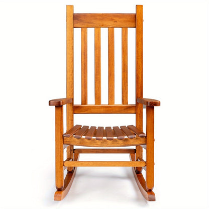 Wood Rocking Chair with Armrests for Comfortable Everyday Seating in Living Room detail image - detail view 3
