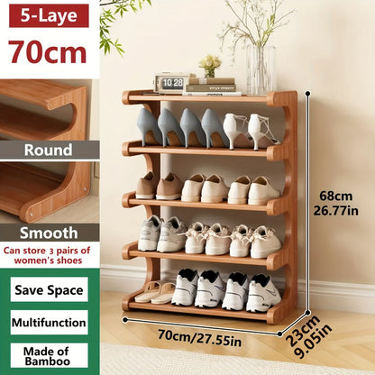 Wood Shoe Rack with Tool-Free Assembly for Organized Everyday Storage in Entryway detail image - detail view 3