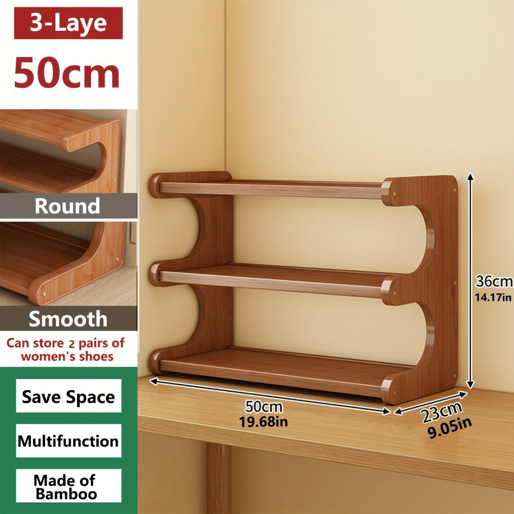 Wood Shoe Rack with Tool-Free Assembly for Organized Everyday Storage in Entryway detail image - detail view 5