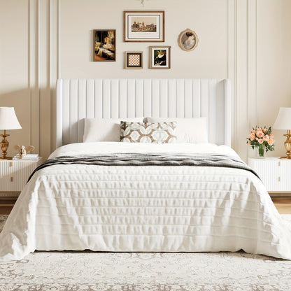 Wood Velvet Bed Frame with No Box Spring Needed and Multiple Color Options for Bedroom detail image