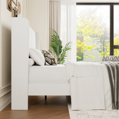 Wood Velvet Bed Frame with No Box Spring Needed and Multiple Color Options for Bedroom detail image - detail view 6