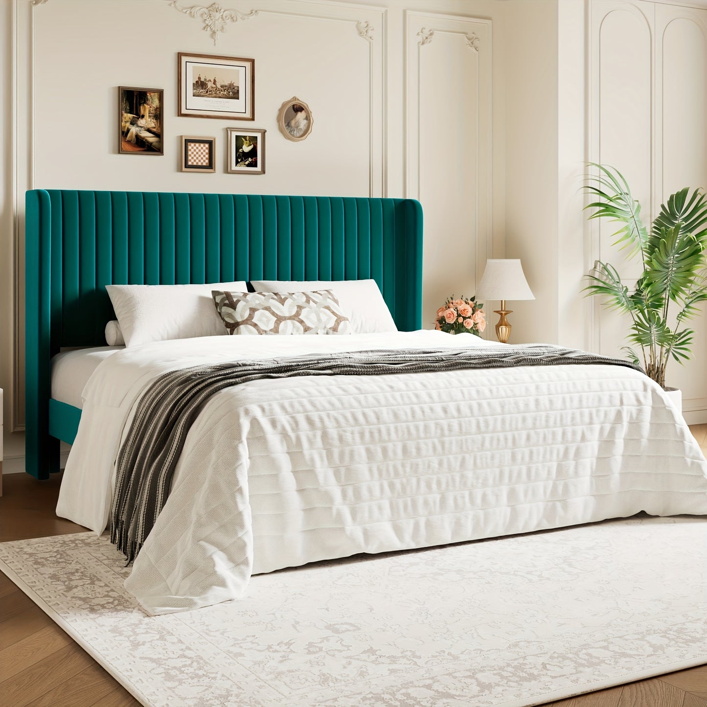 Bed Frame shown in the Teal, King option