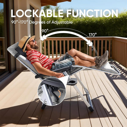 Zero-Gravity Foldable Zero Gravity Recliner with Cup Holder and Removable Cushions detail image - detail view 10